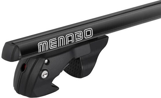 Menabo Μπάρες Οροφής Αλουμινίου 120εκ. για Suzuki Grand Vitara Nissan Note 1998-2005 (Σετ με πόδια και κλειδαριά) Μαύρες