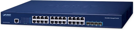 Planet Technology Managed L3 Switch with 24 Gigabit (1Gbps) Ethernet Ports and 4 SFP Ports