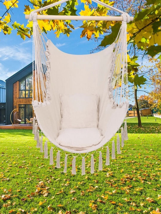 Fabric Swing Beige with 100kg Maximum Weight Capacity L100xW100xH130cm
