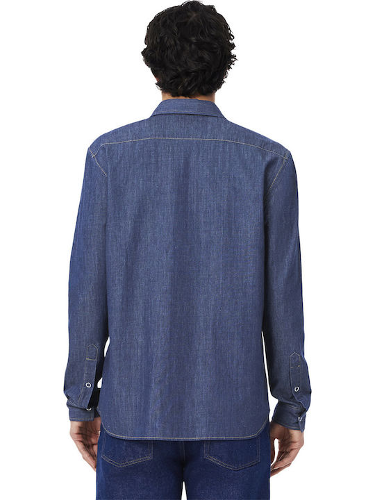 Long Sleeve Denim Shirt Regular Fit Bleu