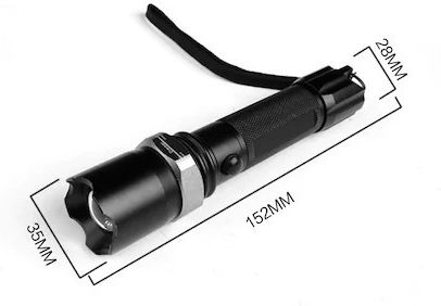 Wiederaufladbar Taschenlampe LED IP65 mit maximaler Helligkeit 300lm Schwarz