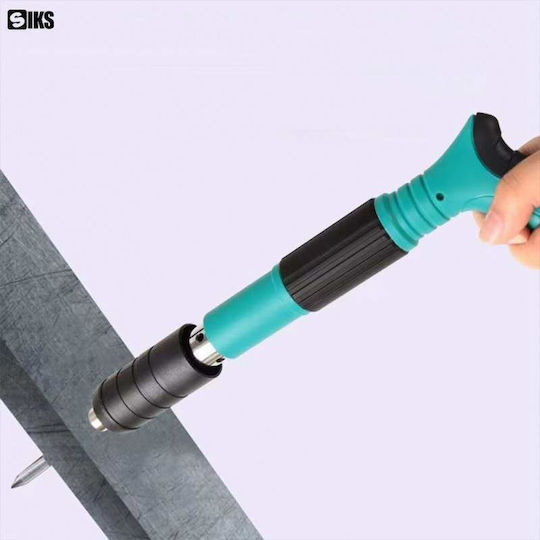 Kit pistol manual Siks pentru perete, nituri de fixare cu lungime de 30 cm, calibru 7,3 cm, accesorii pneumatice, ochelari de protecție, dopuri de urechi incluse, cutie de transport albastră