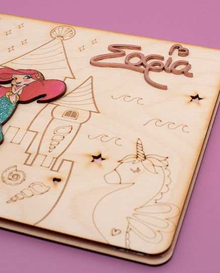 Handmade Mermaid Guest Book Made of Wood
