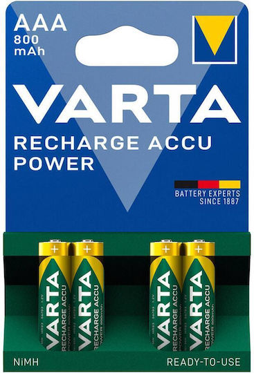 Varta Rechargeable Accu Επαναφορτιζόμενες Μπαταρίες AAA Ni-MH 800mAh 1.2V 2τμχ