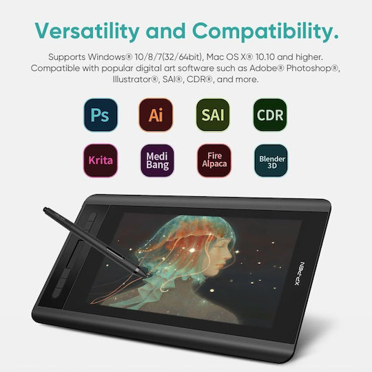 XP-Pen Artist 12 Γραφίδα Σχεδίασης με Όθονη FHD 11.6"
