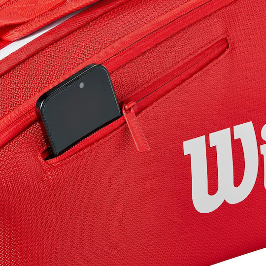 Wilson Super Tour Τσάντα Πλάτης Τένις 9 Ρακετών Κόκκινη