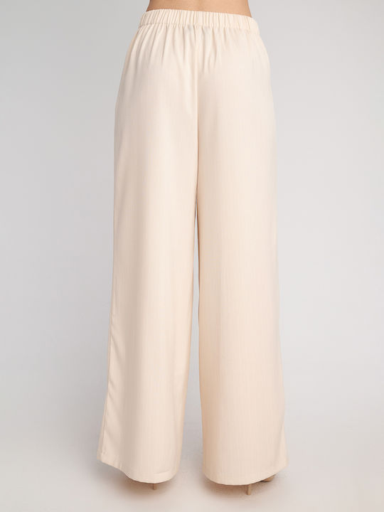 Abita Women's Fabric Trousers Beige