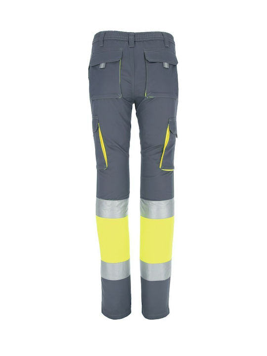 Valento Factory Ανακλαστικό Παντελόνι Εργασίας Κίτρινο