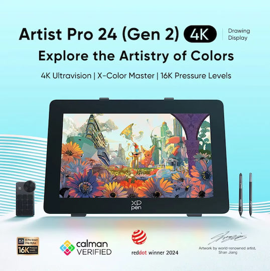 XP-Pen Artist 24 Pro Gen 2 Графичен таблет с дисплей 4K 23.8" Черен