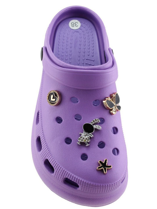 Adam's Shoes Femei Sabot Violet