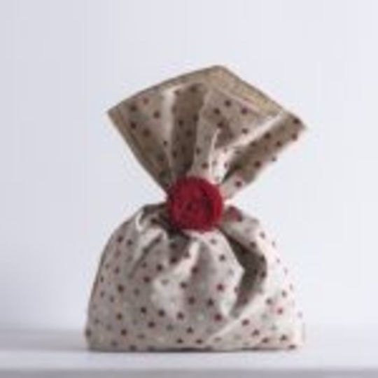 Beauty Home Stars Fabric Christmas Sack for Gift Beige 34x47cm