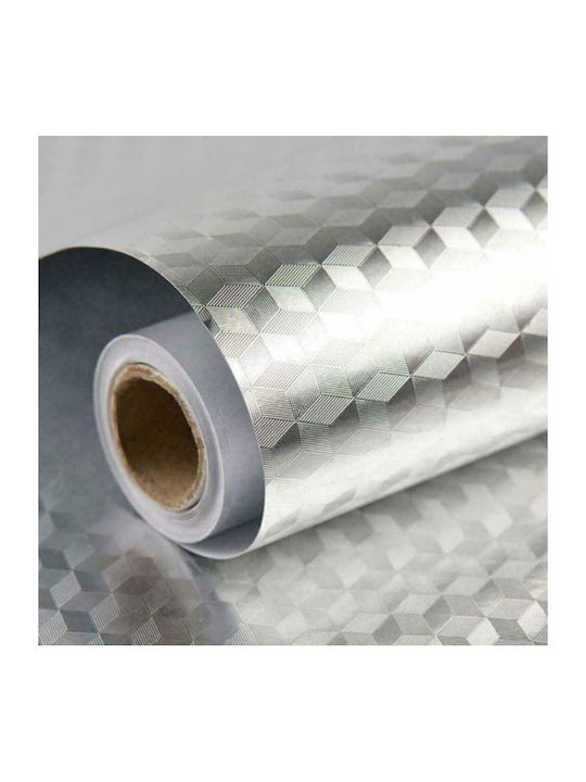 Rola de protecție autocolantă pentru blat de bucătărie Siks, impermeabilă, 61 x 300 cm, argintie