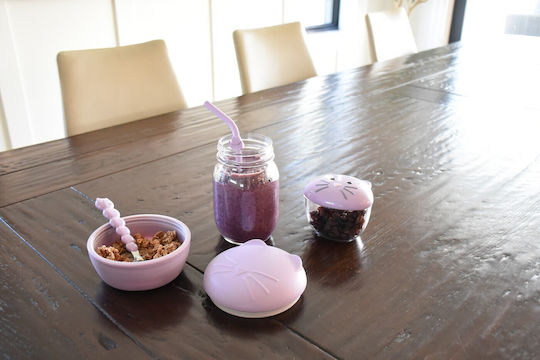 Melii Set de mâncare pentru copii din silicon 0.35lt Violet