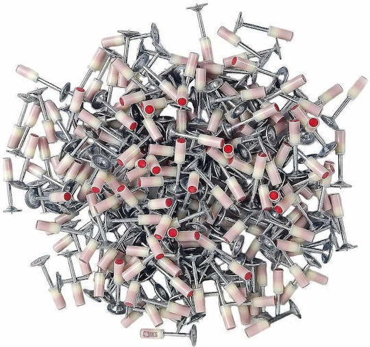 Set de cuie cu vârf de ciupercă Siks, pistol autopropulsat, 200 bucăți, 7,2 mm, alb argintiu