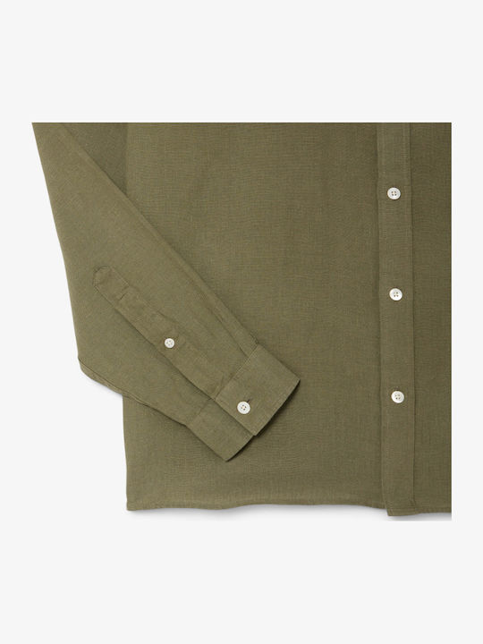 Long-sleeved Linen Shirt Khaki