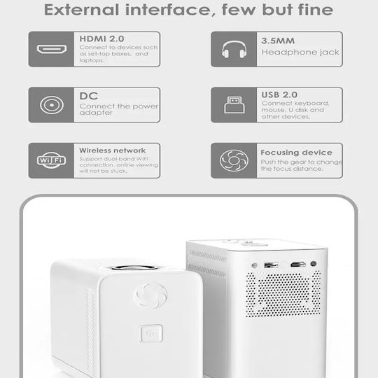 Andowl Q800 Mini Projector LCD Λάμπας LED με Ενσωματωμένα Ηχεία