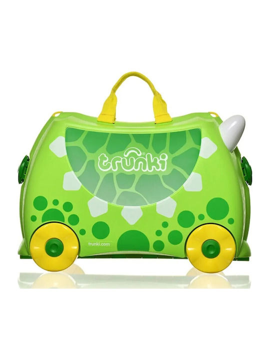 Trunki Trunkisaurus Rex Детски Куфар За Пътуване Кабинен Твърд Зелен С 4 Колела Височина 31см