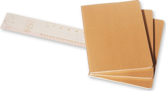 Moleskine Set 3 Notebooks 16 Sheets with Blank Pages Beige