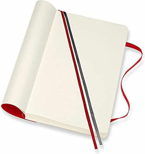 Moleskine Large Soft Expanded Тетрадка 400 Листа с Бели Страници Червен