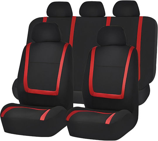 Set Huse Auto 9buc Poliester Roșu