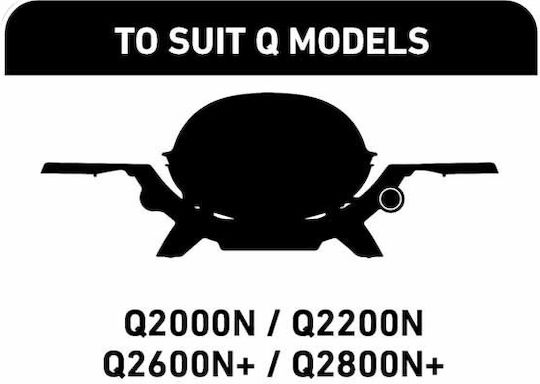 Weber Premium Grill Cover Black Compatible with the Q2200 from Polyester with UV Protection 6.3cmx19cmcm