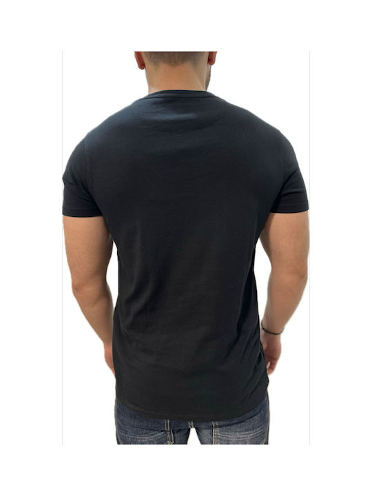 Tricou din bumbac pentru bărbați Dj120-1 Negru Negru