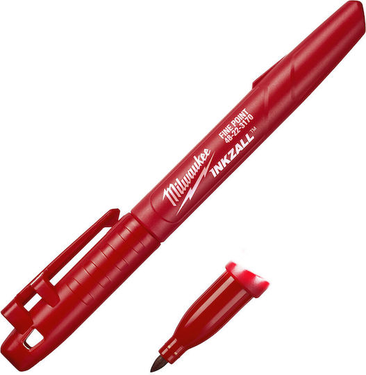 Milwaukee Inkzall Ανεξίτηλος Μαρκαδόρος Κόκκινος 1mm