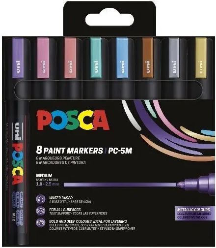 Uni-Ball Permanent Markers 1.3mm Multicolour 8pcs