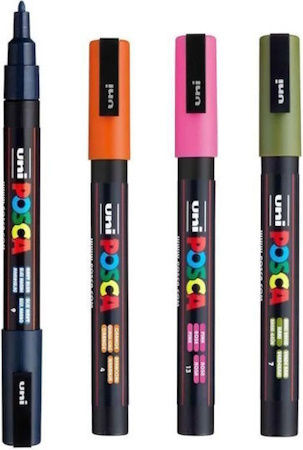 Uni-Ball PC-3M Basic Markers Маркери 1.3мм Standard Colors 4бр