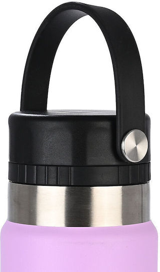 Estia Travel Chug Save the Aegean Recyclable Bottle Thermos Stainless Steel BPA Free 750ml Lavender Purple with Loop