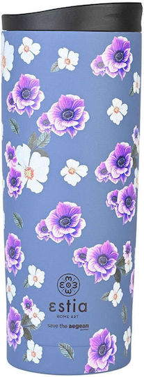Estia Travel Mug Save The Aegean Glass Thermos Stainless Steel 500ml Garden Blue