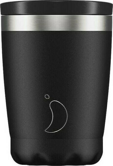 Chilly's Matte Glas Thermosflasche Rostfreier Stahl BPA Frei 500ml Schwarz