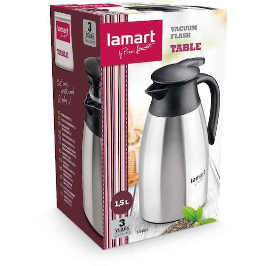 Lamart Table SS Flasche Krug Thermosflasche Rostfreier Stahl 1.5lt Silber
