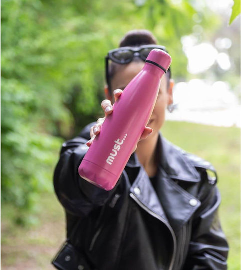 Must Team Μπουκάλι Θερμός Ανοξείδωτο BPA Free 500ml Ροζ