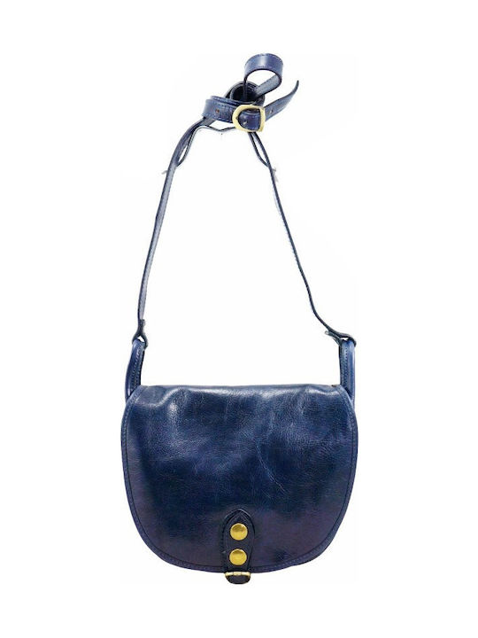 Leather Women's Bag Shoulder Blue