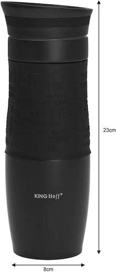 KING Hoff Ποτήρι Θερμός Ανοξείδωτο 500ml Μαύρο