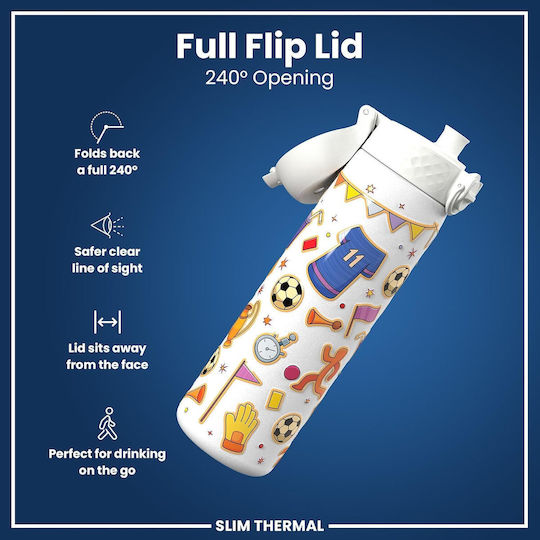 Ion8 Kids Water Bottle Thermos Football Stainless Steel 500ml (Various Designs/Colours)