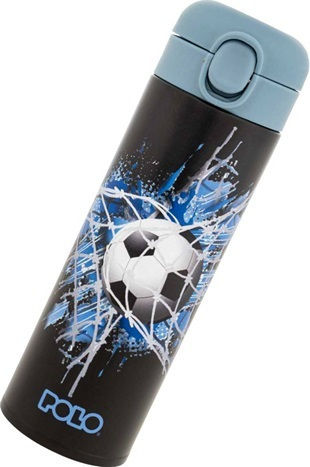 Polo Kids Water Bottle Thermos Football Stainless Steel with Straw 500ml (Various Designs/Colours)