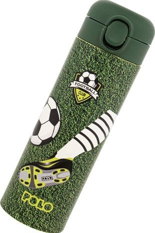 Polo Kids Water Bottle Thermos Football Stainless Steel with Straw Polo Stainless Steel Junior 500ml
