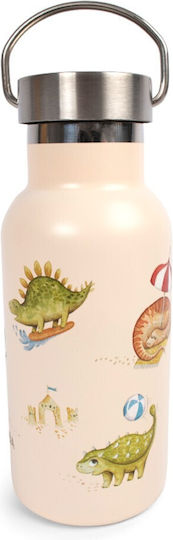 Filibabba Kids Water Bottle Dinosaur Stainless Steel with Straw Gray 350ml