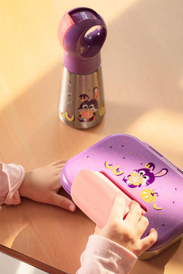 Maped Kids Water Bottle Stainless Steel with Straw Purple 350ml