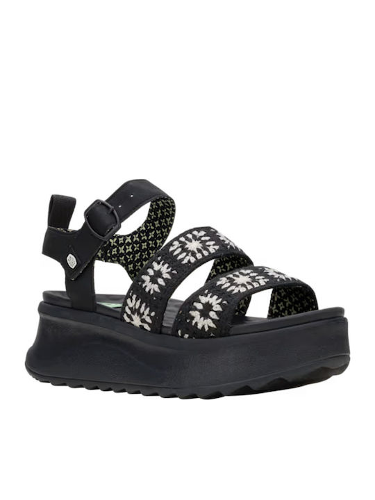 Flache Sandalen für Damen in Schwarz Farbe