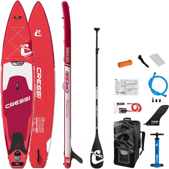 CressiSub Fury Dc Isup 12'2'' Φουσκωτή Σανίδα SUP με Μήκος 3.71m Κόκκινη