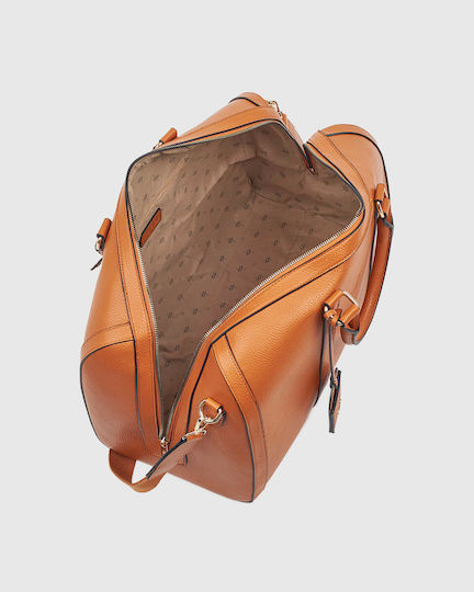 Verde Reisetasche Braun Stoff L45xB23xH32cm