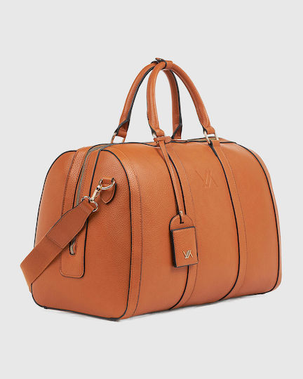 Verde Reisetasche Braun Stoff L45xB23xH32cm