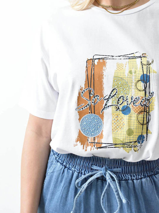 So Loved Damen Crop T-Shirt White