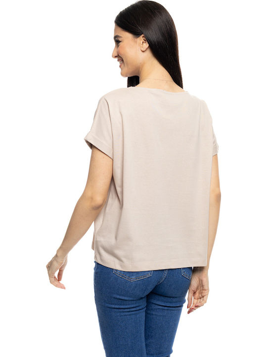 Γυναικείο T-shirt Beige
