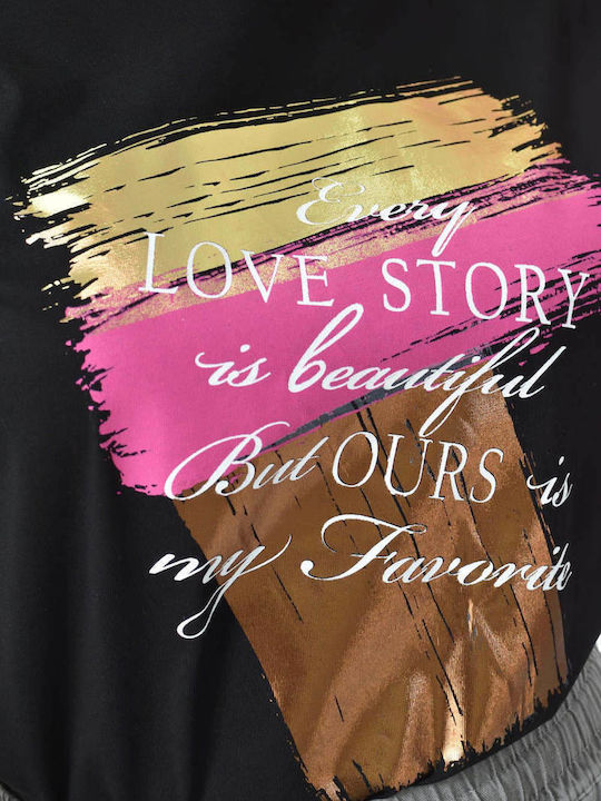Γυναικείο Crop T-shirt Μαύρο