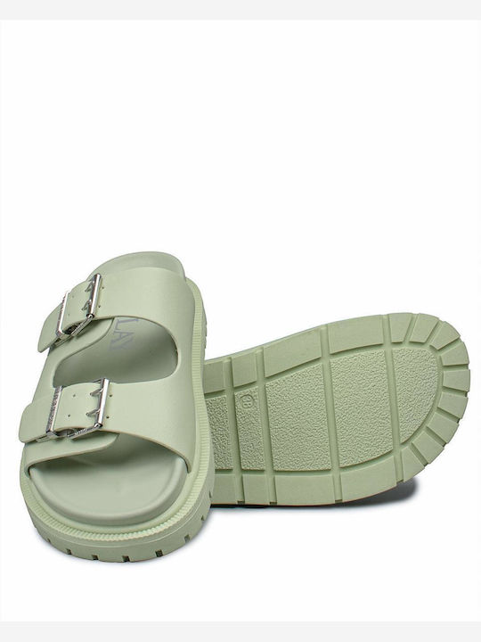 Jade Women's Flat Sandals in Green Color