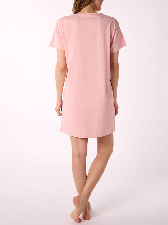 Sommer Mini T-Shirt Damenkleid Rosa-hell, Fuchsie